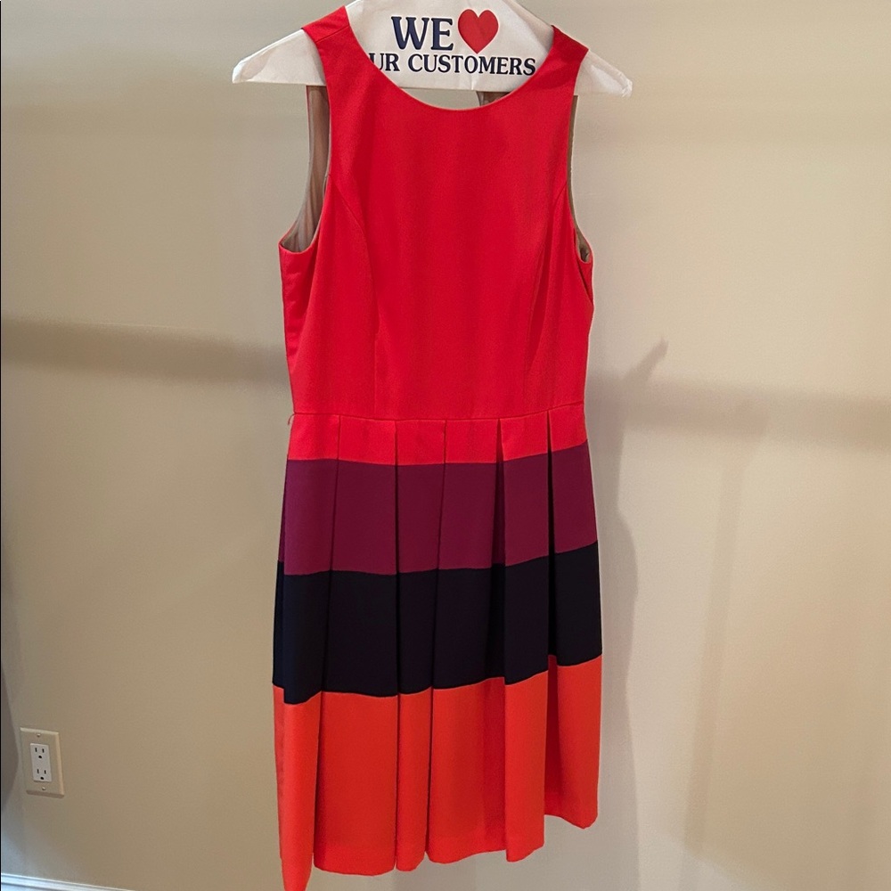 C - Eliza J Red and Purple Striped Kids Dress